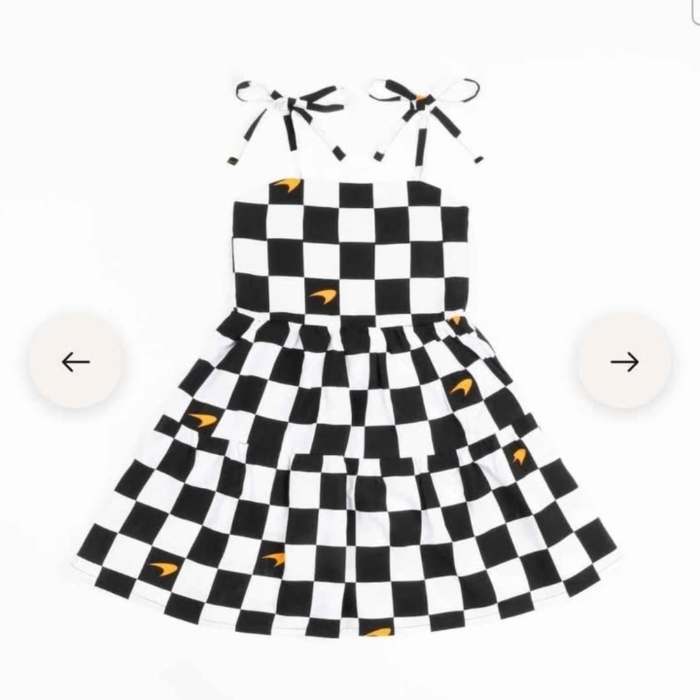 Kenny Flowers McLaren Black and White Checkered Kids Dress